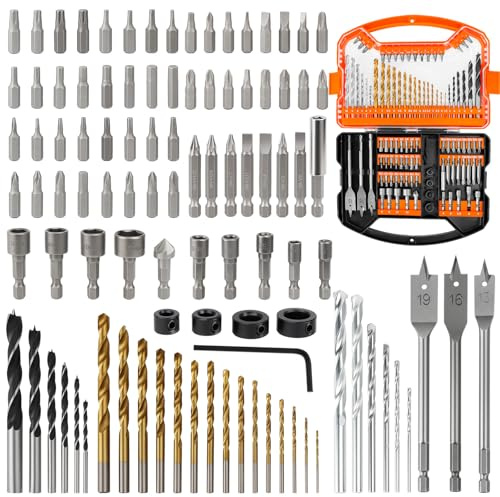 Set da 101 Pezzi per Trapano, Punte e Bits Professionali in Acciaio HSS 4241 | per Metallo e Legno | Durezza HRC63-65 | Set di foratura multifunzionale Completo di Accessori e Valigetta