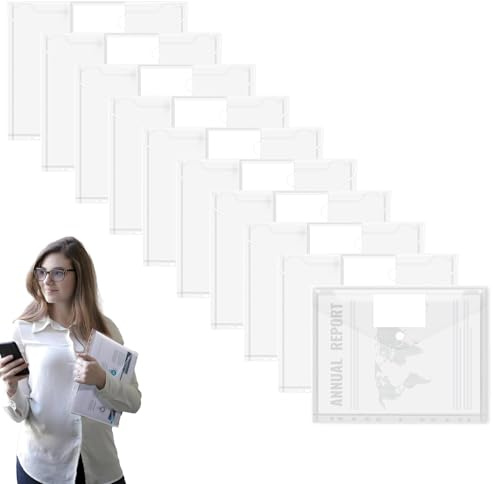 10 unidades para documentos A4, carpeta para documentos A4 para archivar, paquetes de sobres, carpetas de plástico A4, para archivar, fundas transparentes A4 para organizar documentos