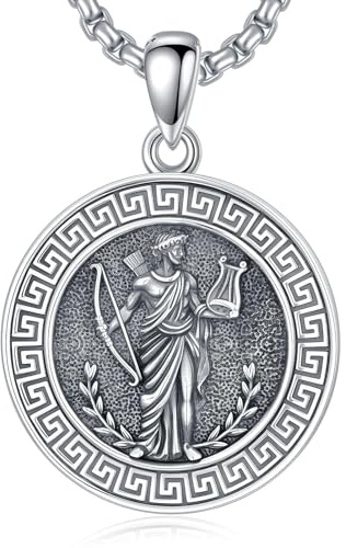 HARMONY BOLA Collar de cruz para hombre de plata de ley 925 con colgante de San Cristóbalo/uñas/ateo/Allah/Yahweh con amuleto de protección para el marido, 22,2 x 22,2 mm (0,87 x 0,87 Zoll), 22 + 2