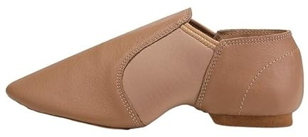 Äkta läder jazzdansskor gulbrun svart för småbarn flickor kvinnor gymnastik unisex ett steg, BEIgE, 44(27CM)