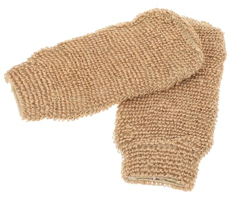 Healifty 2PCS Jute Bathing Gloves Exfoliating Shower Cleaning Mitts for Body Scrubbing Neck Shoulder Care Skin-friendly and Reusable