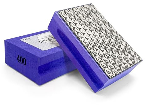 Diamond Hand Polishing Pads, Diamond Sanding Pads with Foam Backing 400 Grit, Sanding Block for Glass Wood Ceramic Marble Metal Tile Tools.
