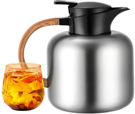 2 L Vide Poignée Antidérapante, Carafe Isotherme Café, Carafe D Eau De Chevet, Pichets D'Eau Et Carafes À Café Pour Maintenir Au Chaude, Pour Maintenir Chaud Et Froid Jus, Thé, Chocolat
