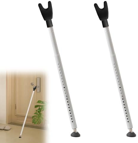 Butée De Porte, 2PCS Barre De Sécurité Pour Portes Avec Base Antidérapante à 360° Hauteur Réglable 48-138cm Pour Portes Coulissantes D'entrée Portes-Fenêtres Appartements Maisons