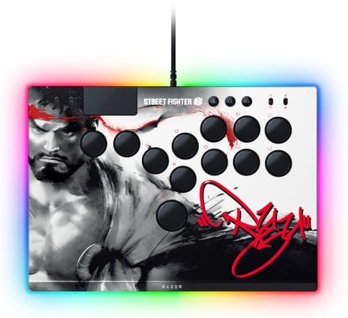 Razer Kitsune Ryu Edition - Mando óptico de estilo arcade para PS5 y PC - Disposición con 4 botones direccionales de precisión - Interruptores ópticos lineales planos | Ryu Ed.