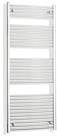 Companyblue 700mm Wide Chrome Heated Towel Rail Radiator Flat/Straight Ladder for Stylish Bathroom (700 x 1700 mm)