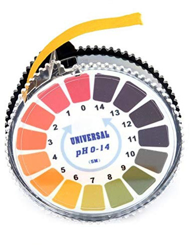 Laddup Carta indicatrice per Carta Rapida, indicatore PH 1-14 Indicatore PH Cartina al tornasole Strisce reattive Urine 5 m di Lunghezza per Laboratorio di Acqua Potabile Saliva urinaria