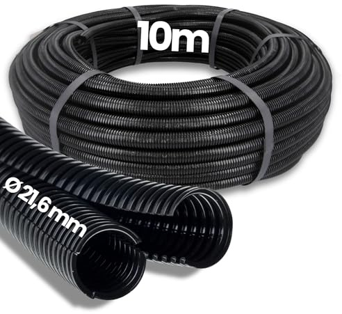 10 Meter Kalitec Wellrohr Twin NW 23 I Wellschlauch zweiteilig I Solarwellrohr I Marderschutzrohr I Leerrohr I Kabelschutz AD 28,1 mm ID 21,6 mm