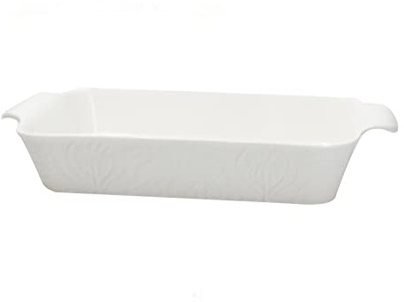 Tognana Rectangular Casserole Dish Made of Porcelain, Ornament Series, Copenaghen, White, Large
