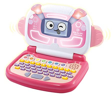 Leapfrog Clic the ABC 123 Laptop | Interactive Learning Laptop for Kids with Letters & Numbers | Suitable for Boys & Girls 3, 4, 5, 6+ Years | Pink