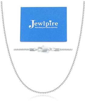 Jewlpire 925 Sterling Silver Chain Necklace for Women, 1.3MM Box Chains Silver Chain for Women Italian & Thin & Sturdy Womens Chains Necklace, 18 Inches