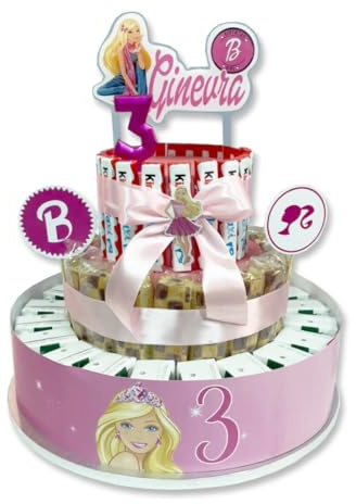 Torta di merendine e succhi di frutta Personaggio a scelta e personalizzabile set fai da te con tutto l'occorrente per una torta scenografica idea facile e economica festa di compleanno bambini scuola