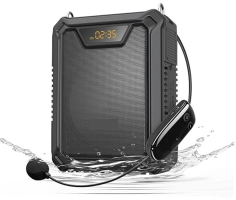 Amplificador de Voz con micrófono Amplificador De Voz Portátil con Micrófono Inalámbrico For Profesores Altavoz Bluetooth Resistente Al Agua Batería de Larga duración, Ligera y versátil