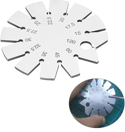 winmiya Bevel Angle Gauge Stainless Steel Bevel Gauge Axe Angle Gauge Bevel Angle Gauge Angle Finder Knife Blade Angle Gauge Round Knife Angle for Woodworking Cutting Tools Gauge Cutting Tools