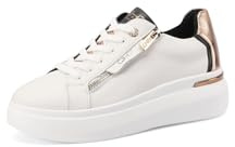 QUEEN HELENA Sneakers in Pelle Platform Scarpe da Ginnastica Casual Donna QH8003 (QH8004 Bianco, Sistema Taglie Calzature EU, Adulto, Donna, Numero, Media, 39)