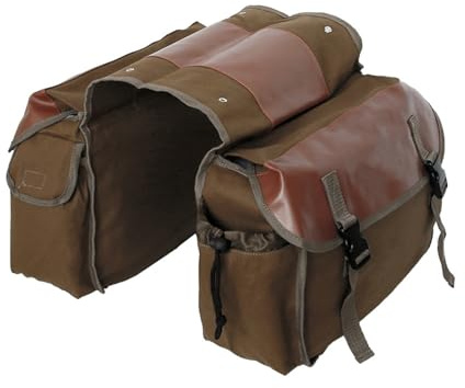 Motorcycle Saddlebag Waterproof Bicycles Pannier Bag For Rear Rack, Double Trunk Cycling Pannier Bag Motorcycle Pannier Bag(Type 2 Brown)