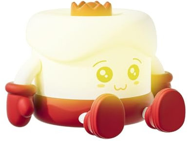 Luce notturna in silicone, lampada da notte a forma di torta al cioccolato, lampada da comodino per bambini, batteria da 1200 mAh, per asilo, camera da letto, dormitorio universitario, camera dei