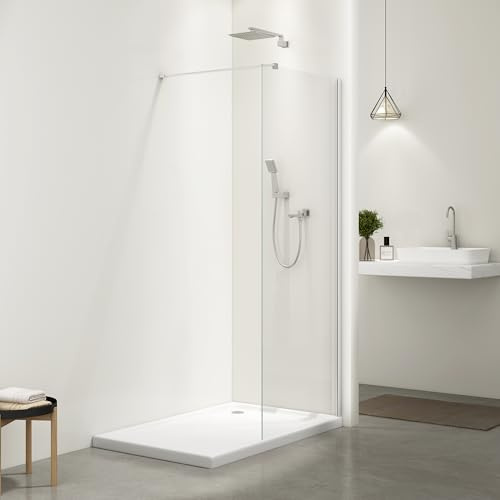 Bathlink 70 x 200 cm Duschwand, 8mm ESG Nano Glas, Walk in Duschabtrennung, Duschwand für Dusche