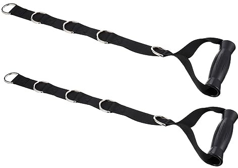 Sangle de Traction 2 Pièces, Entraînement Ajustable, Noir | Points D’accroche Multiples, Abs et Acier Inoxydable, Tissu Oxford, Transport Facile, Usage Fitness