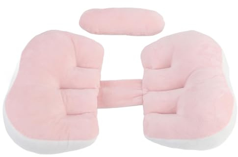 SUNGOOYUE U-formad Kudde, Multifunktionell Gravidkudde för Att Sova med Midjestöd och Magkomfort, Ergonomisk Design för Sidoslipare och Gravida Kvinnor, Polyesterfiber (Roseate)