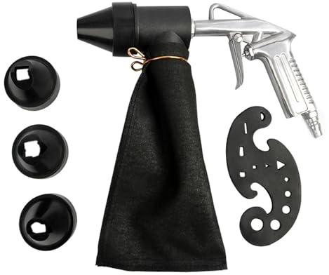 Sxhlseller Kit D'outils de Sablage Pneumatique, Ensemble de Machines de Sablage Rapide avec 4 Buses, pour la Coupe Détaillée, adapté au Sable de Fer et au Sable de Verre (Acier)
