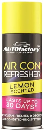 1x Auto lemon Scented Air Con Refresher 200ml – Antibacterial Aircon Cleaner for Vehicle Interior, Car Air Freshener, Odour Eliminator,Vent Diffuser Accessory