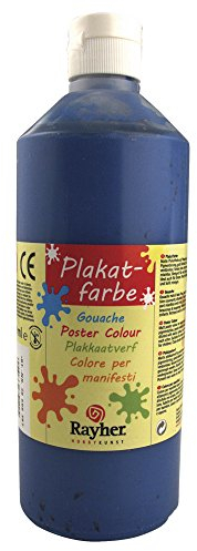 Rayher 38566387 Plakatfarbe, Flasche 500 ml, Nachtblau