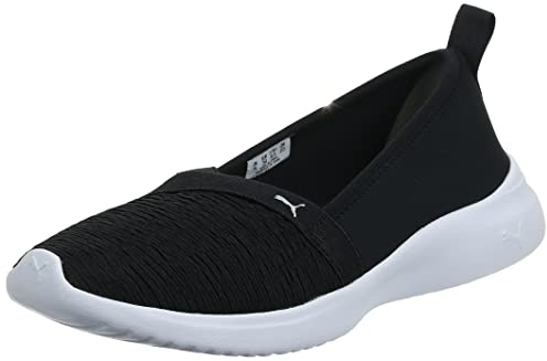 PUMA Damen Adelina Turnschuh, schwarz/Silber, 39 EU