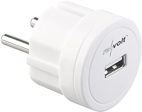 revolt USB Ladegerät flach: Ultrakompaktes Steckdosen-USB-Netzteil, 2,1 A, 10,5 W, Ø 39 mm, weiß (Adapter Steckdose flach, Stecker, iPad)