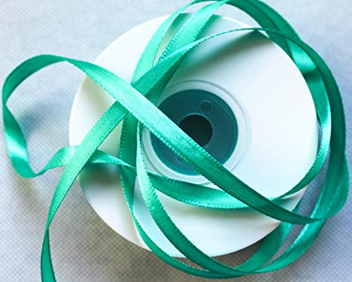 CaPiSo 100m Schleifenband 6mm Geschenkband Stoffband Dekoband Dekoration Hochzeit Glückwünsche Weihnachten (Türkis, 50m)