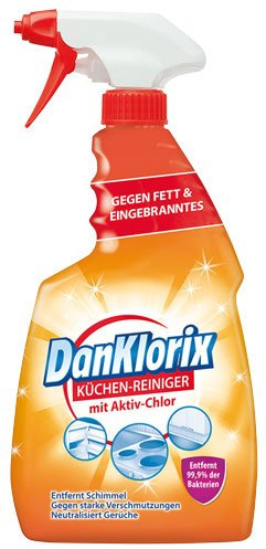 DanKlorix Küchen-Reiniger mit Aktiv-Chlor, Pumpe - 6X 750 ml