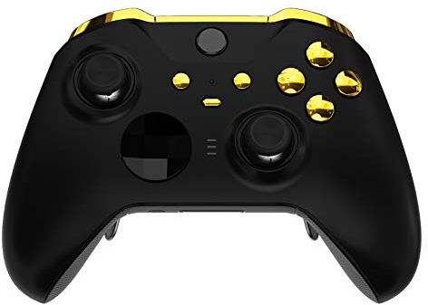 eXtremeRate Bouton de Remplacement pour Xbox One Elite Series 2 Manette, Trigger LB RB LT RT Bumpers ABXY Start Back Sync Buttons Customisé pour Xbox One Elite V2 Manette Modèle 1797, Doré Chromé