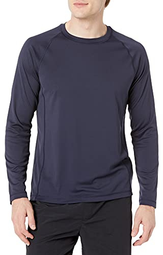 Amazon Essentials Men's Long-Sleeve Quick-Dry Swim T-Shirt, Dark Navy, L