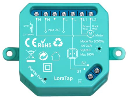 Funkempfängermodul für Rollladen LoraTap, nur kompatibel mit 868 MHz Fernbedienungen, Controller für Vorhänge und Jalousien, nicht kompatibel mit WLAN