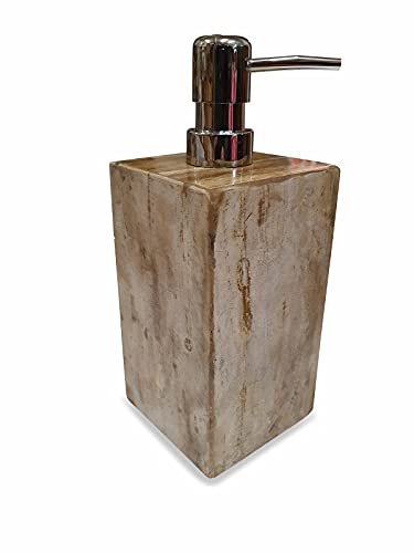 Seifenspender Naturstein - Fossiles Holz Desinfektionsspender - Cremespender aus Versteinertes Holz (Variante 3)