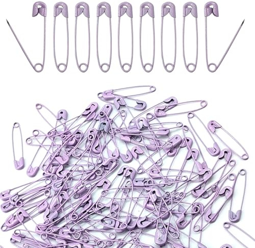 Ruidee Lot de 200 épingles à nourrice colorées pour travaux manuels, couture, bordure - Bouton de fixation pour vêtements (violet)
