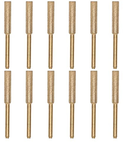 Emery Grinding Head, Chainsaw Sharpener Burr 12 Pcs Wear Resistant Portable 4.8mm for Large 3/8 Chain