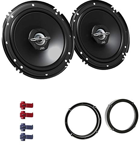 JVC CS-J620X Auto Lautsprecher 16,5 cm mit Einbauset passend für VW Volkswagen Lupo 1998-2005 Türen vorne 600 W 165mm 2 Wege Koax
