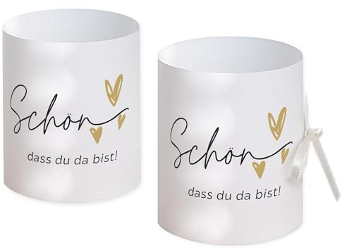 Tischdeko Lichthülle schön dass du da bist | Set ab 6 Stück