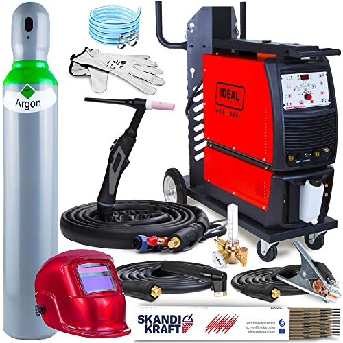 Ideal EXPERT TIG 315 AC/DC - 315 A WIG Schweißgerät AC DC 400 V - Puls und MMA - 2T/4T, HF- und LIFT-Zündung - Möglichkeit der Fernbedienung, Job-Speicher, Set: ProfessionalPlus
