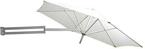 LBONG Wandhalterung Aluminum Sonnenschirm Balkonschirm Terrassenschirm, knickbar mit Windauslass für Garten, Balkon und Terrasse(250cm/8.2ft,Beige)