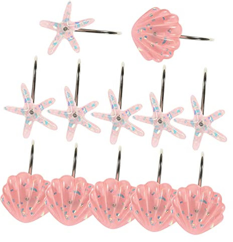 CIYODO Duschvorhanghaken Dekorativ Für Badezimmer Wohnzimmer Balkon Haken Für Duschvorhang Türvorhang Badezimmerzubehör Hochfest Korrosionsbeständig