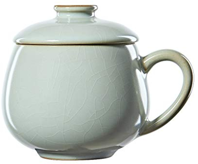 HASMI Mug Tasse Baie vitrée CeramicTea Artesanat poterie Teacups Coupes Vintage Tasse de thé glacé avec Tasse HandleTea for Office et Home Cyan 17 oz Tasse à Thé