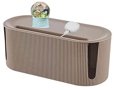 tongfeng Caja de gestión de cables - Caja de cables con regleta - Caja organizador de cables con tapa - Gestión de cables escritorio para un lugar de trabajo ordenado - Caja organizadora para cables