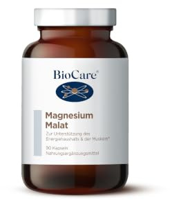 BioCare Magnesium Malate, 90 Kapseln | Äpfelsäure und Magnesium für normalen Energiestoffwechsel und normale Muskelfunktion, Geeignet für Vegetarier und Veganer