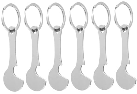STOBOK 6pcs Metal Key Ring Keychain for Trolley Tokens Shopping Cart Token Keyring Portable Key Rings