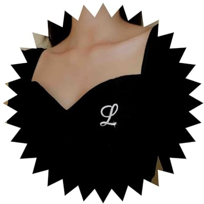 Cimenexe Vintage Kristall Brosche Silber Cz Anfangsbuchstaben Brosche Pin Cz Gepflastert Alphabet Pin Brosche Strass Buchstaben Brosche Pin Hochzeit Revers Pin Bankett Abzeichen Pins(initial L)