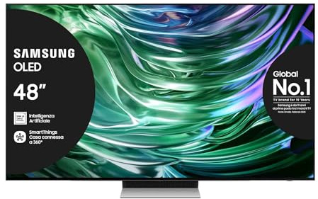 Samsung OLED TV 48 QE48S94DAEXZT, OLED HDR+, Upscaling AI 4K, Processore NQ4 AI GEN2, Motion Xcelerator 144Hz, Design LaserSLim, DVBT-2, Q-Symphony & Dolby Atmos, Carbon Silver 2024 [Amazon EXCL.]