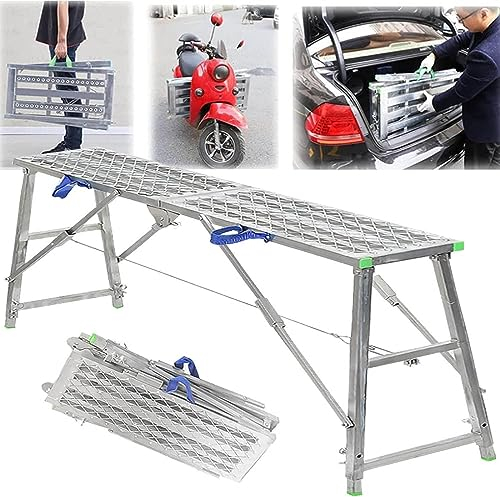 Gerüstleiter, Trittleiter, tragbares Gerüst, Mehrzweckgerüst, höhenverstellbare Arbeitsplattform, Stahlleiter, robuste Bank, klappbare Leitern, Hocker – 160 cm