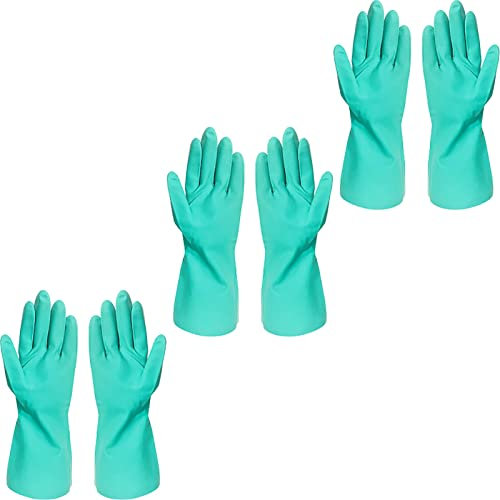 LUNCHS Putzhandschuhe 3 Paar Ding Qing Haushaltshandschuhe Trocken Und Atmungsaktiv Gummihandschuhe Wiederverwendbar(S)